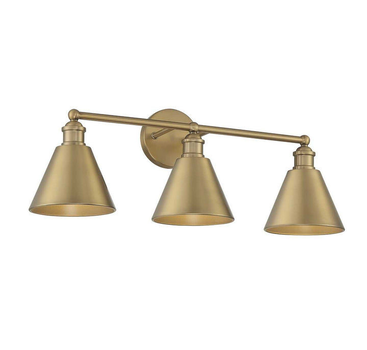 Meridian - M80064NB - Three Light Bathroom Vanity Light - Natural Brass