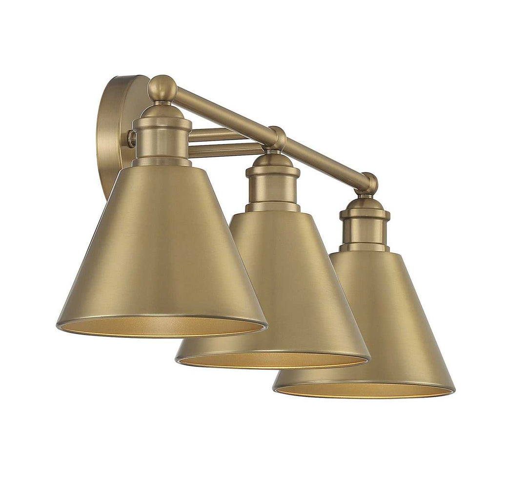 Meridian - M80064NB - Three Light Bathroom Vanity Light - Natural Brass