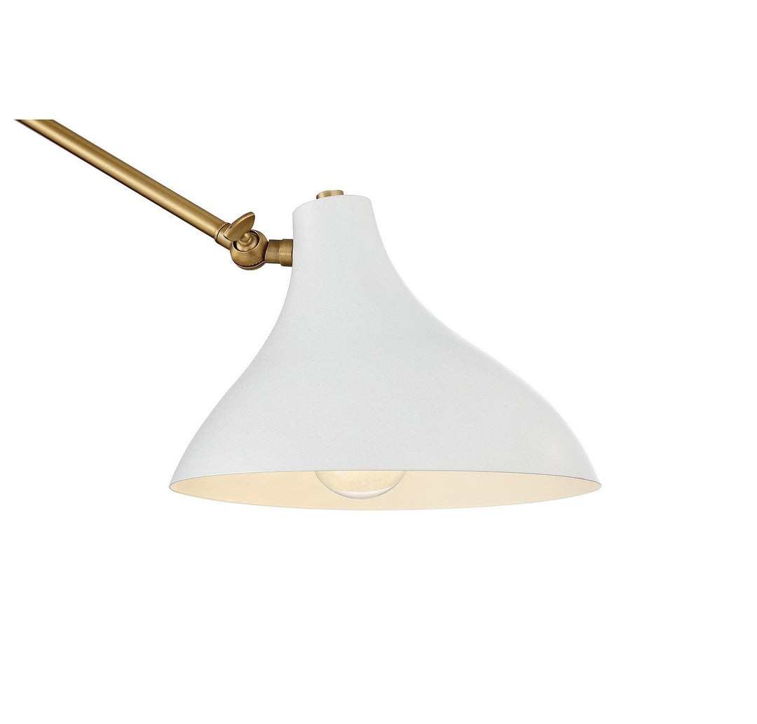 Meridian - M90088WHNB - Two Light Wall Sconce - White with Natural Brass