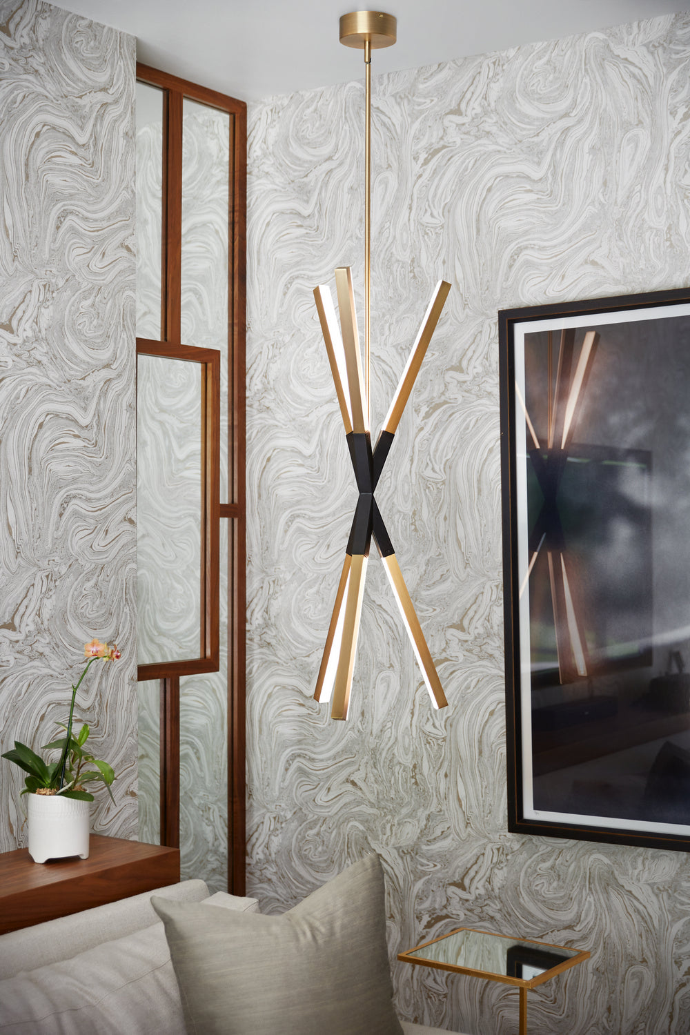 Fredrick Ramond Canada - FR30617LCB - LED Pendant - Rae - Lacquered Brass