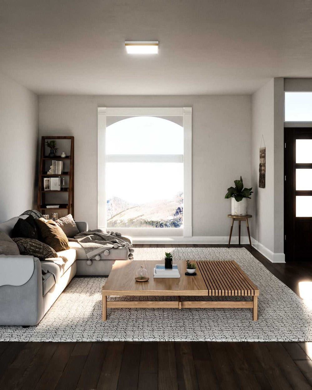 Alora Canada - FM553214AGWH - LED Flush Mount - Sydney - Aged Gold/White