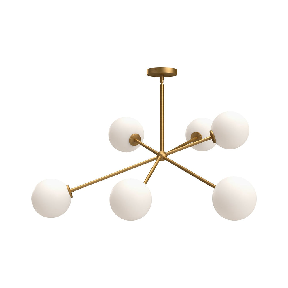Alora Canada - CH549640AGOP - Six Light Chandelier - Cassia - Aged Gold/Opal Matte Glass
