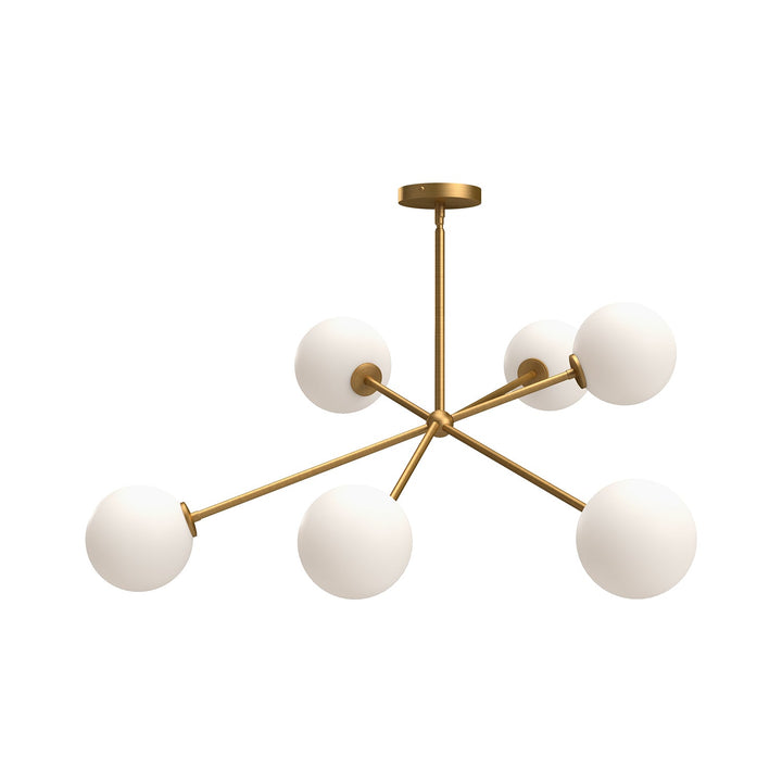 Alora Canada - CH549640AGOP - Six Light Chandelier - Cassia - Aged Gold/Opal Matte Glass