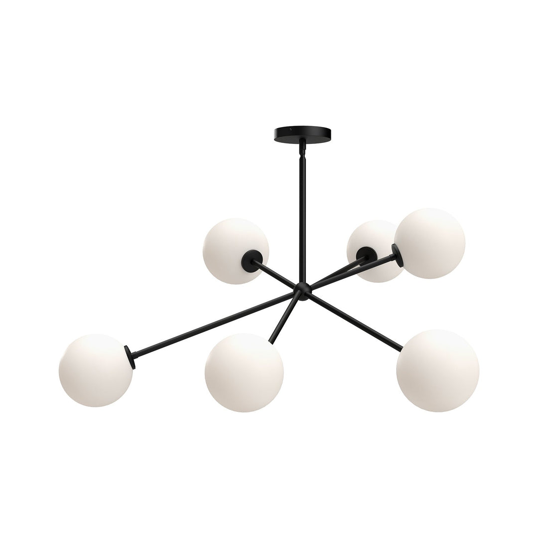 Alora Canada - CH549640MBOP - Six Light Chandelier - Cassia - Matte Black/Opal Matte Glass