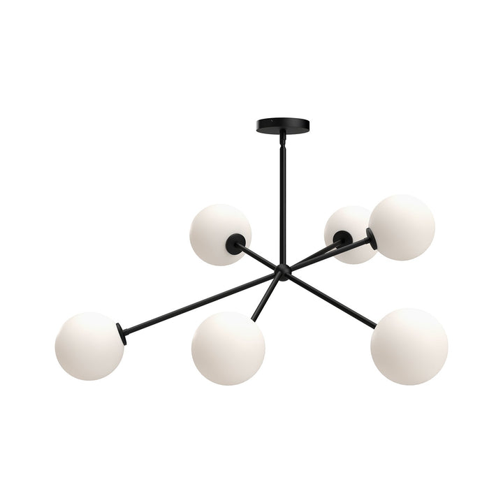 Alora Canada - CH549640MBOP - Six Light Chandelier - Cassia - Matte Black/Opal Matte Glass
