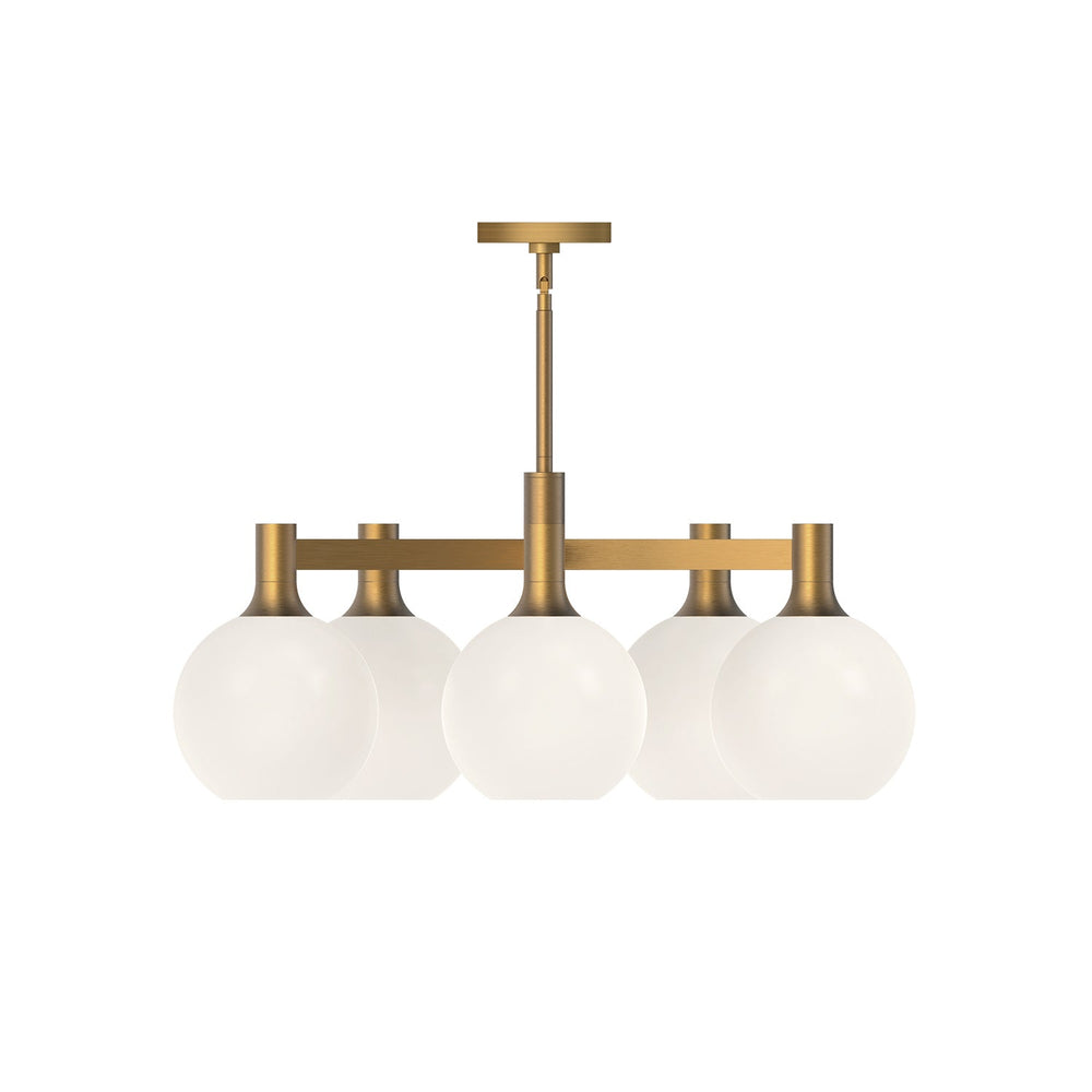 Alora Canada - CH506129AGOP - Five Light Chandelier - Castilla - Aged Gold/Opal Matte Glass