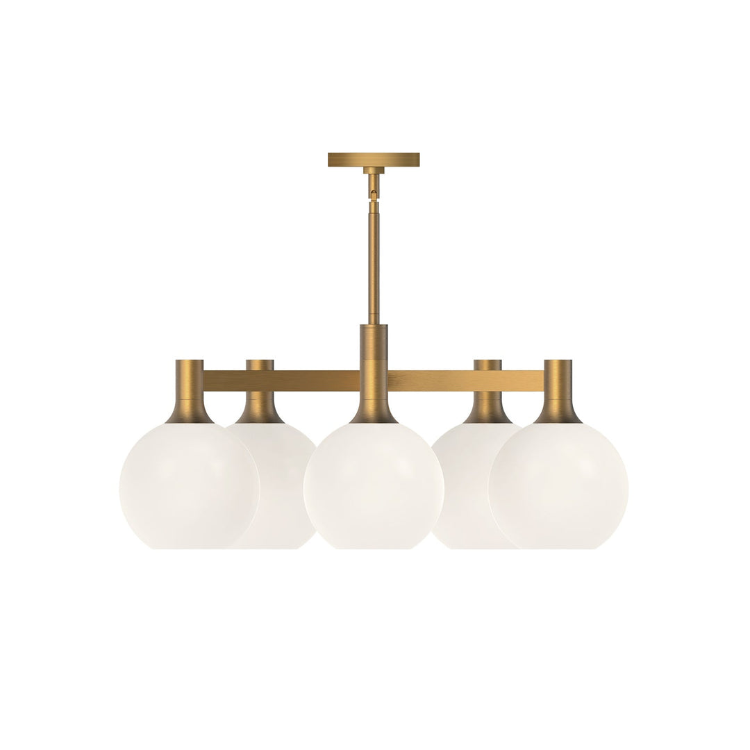 Alora Canada - CH506129AGOP - Five Light Chandelier - Castilla - Aged Gold/Opal Matte Glass