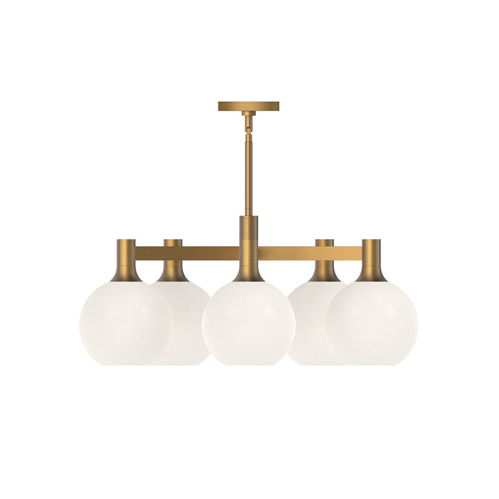 Alora Canada - CH506129AGOP - Five Light Chandelier - Castilla - Aged Gold/Opal Matte Glass