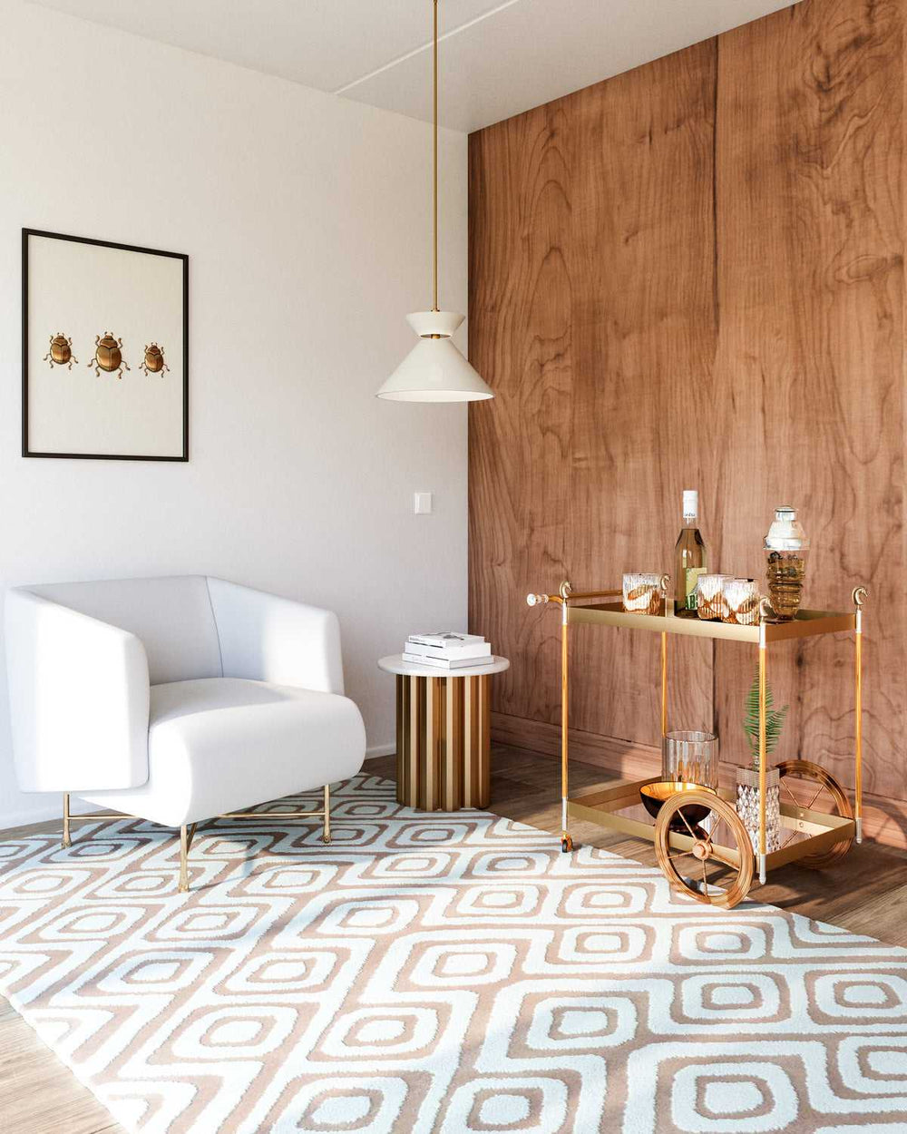 Alora Canada - PD543022AGWL - One Light Pendant - Chapelle - Aged Gold/White Linen