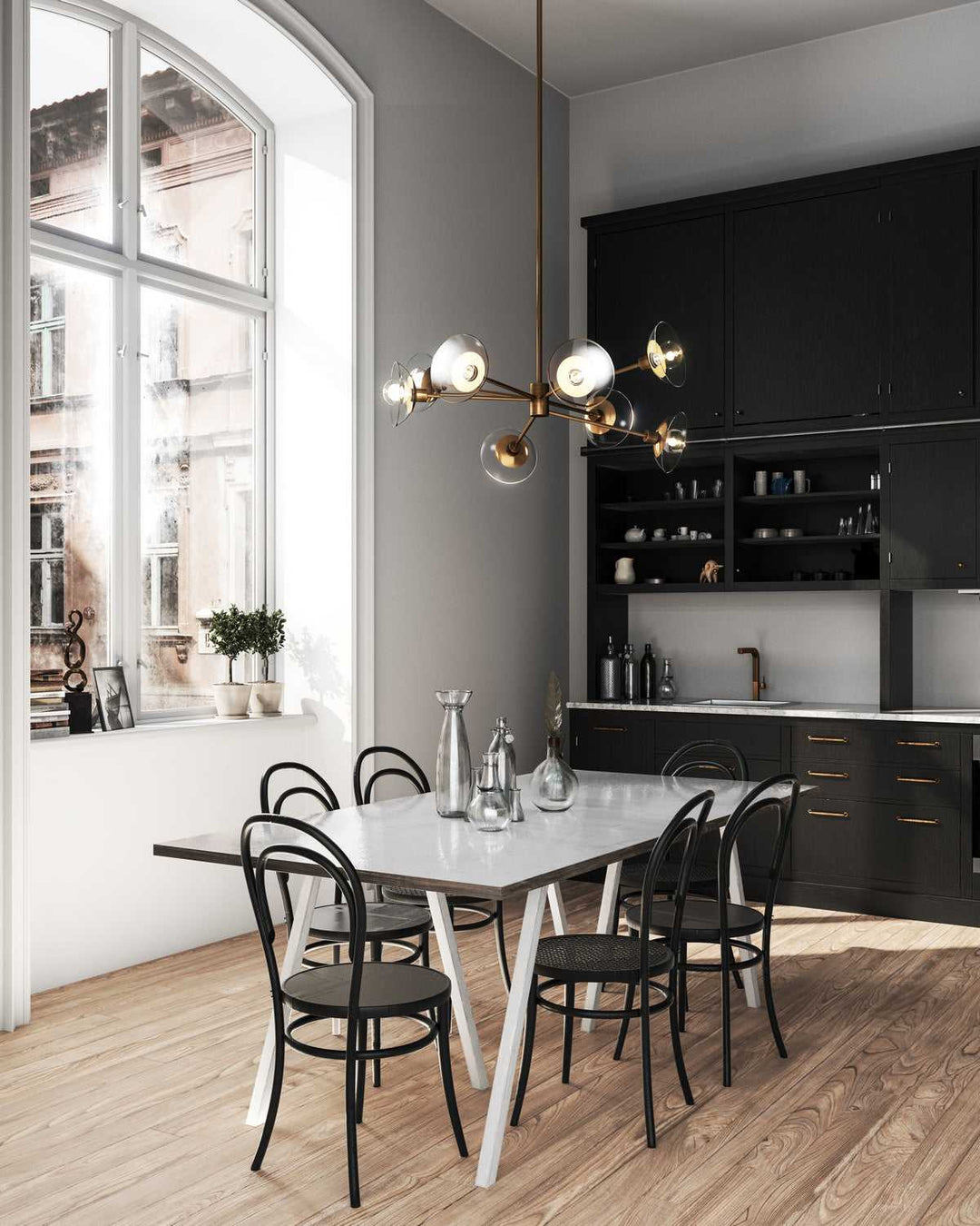 Alora Canada - CH517338AGCL - Eight Light Chandelier - Francesca - Aged Gold/Clear Glass