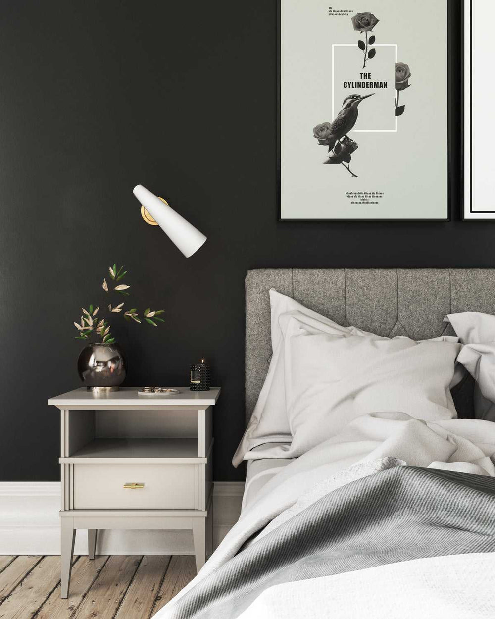 Gabriel One Light Vanity in Aged Gold/White Alora Canada