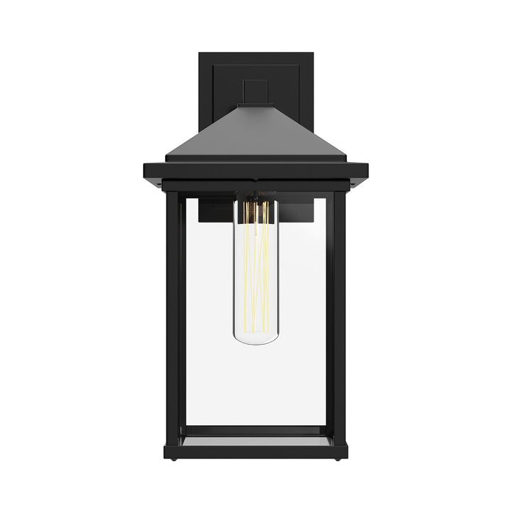 Alora Canada - EW552007BKCL - One Light Exterior Wall Mount - Larchmont - Clear Glass/Textured Black