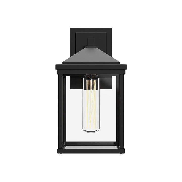 Alora Canada - EW552009BKCL - One Light Exterior Wall Mount - Larchmont - Clear Glass/Textured Black