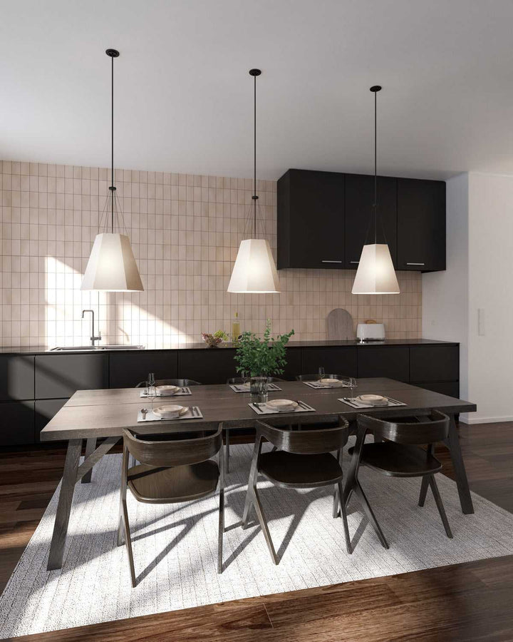 Alora Canada - PD545622MBWL - Three Light Pendant - Manila - Matte Black/White Linen