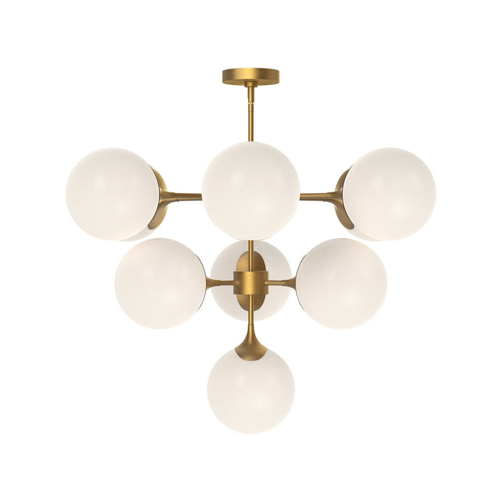 Alora Canada - CH505335AGOP - Ten Light Chandelier - Nouveau - Aged Gold/Opal Matte Glass