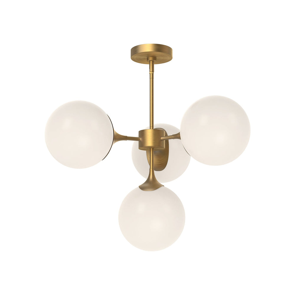 Alora Canada - CH505426AGOP - Four Light Chandelier - Nouveau - Aged Gold/Opal Matte Glass