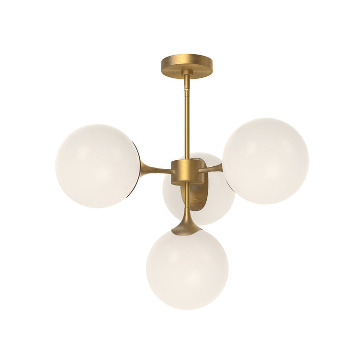 Alora Canada - CH505426AGOP - Four Light Chandelier - Nouveau - Aged Gold/Opal Matte Glass