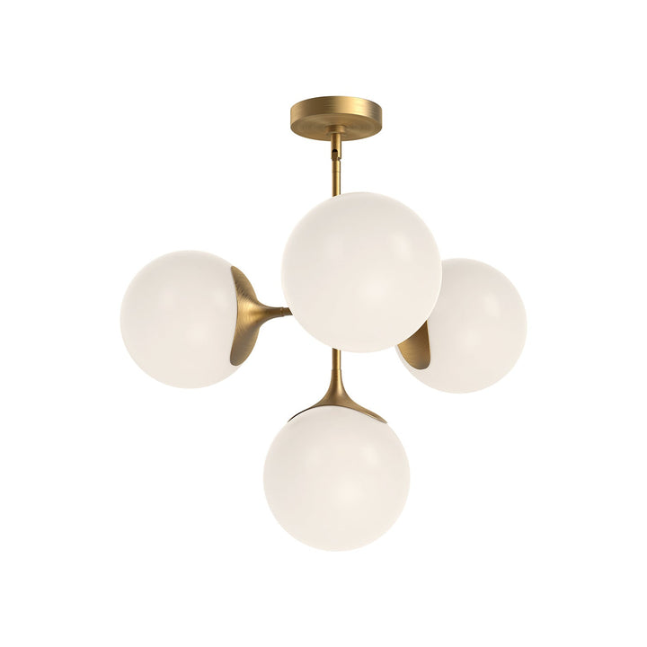 Alora Canada - CH505426AGOP - Four Light Chandelier - Nouveau - Aged Gold/Opal Matte Glass