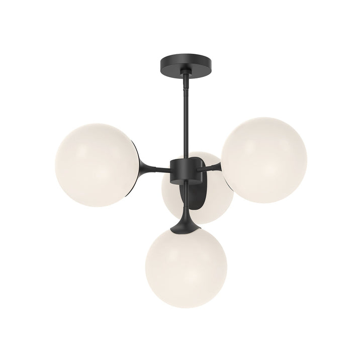 Alora Canada - CH505426MBOP - Four Light Chandelier - Nouveau - Matte Black/Opal Matte Glass