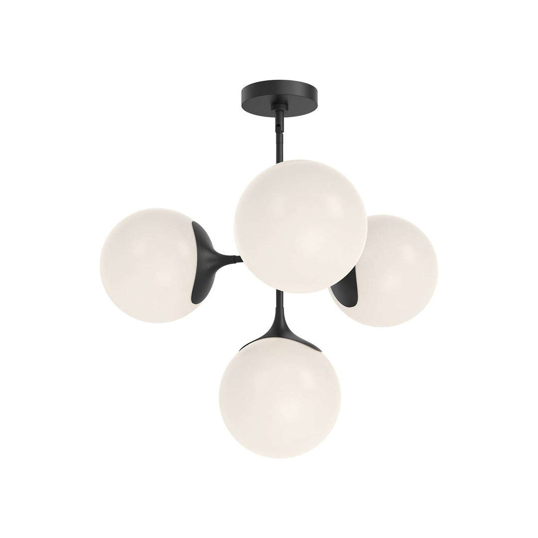 Alora Canada - CH505426MBOP - Four Light Chandelier - Nouveau - Matte Black/Opal Matte Glass