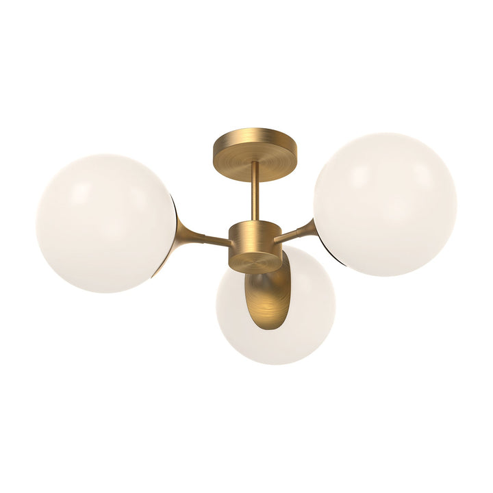Alora Canada - SF505326AGOP - Three Light Semi-Flush Mount - Nouveau - Aged Gold/Opal Matte Glass