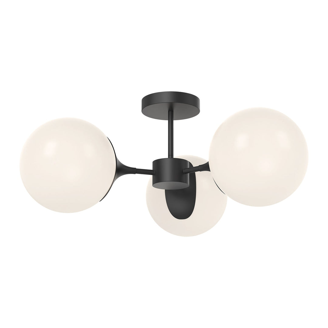 Alora Canada - SF505326MBOP - Three Light Semi-Flush Mount - Nouveau - Matte Black/Opal Matte Glass