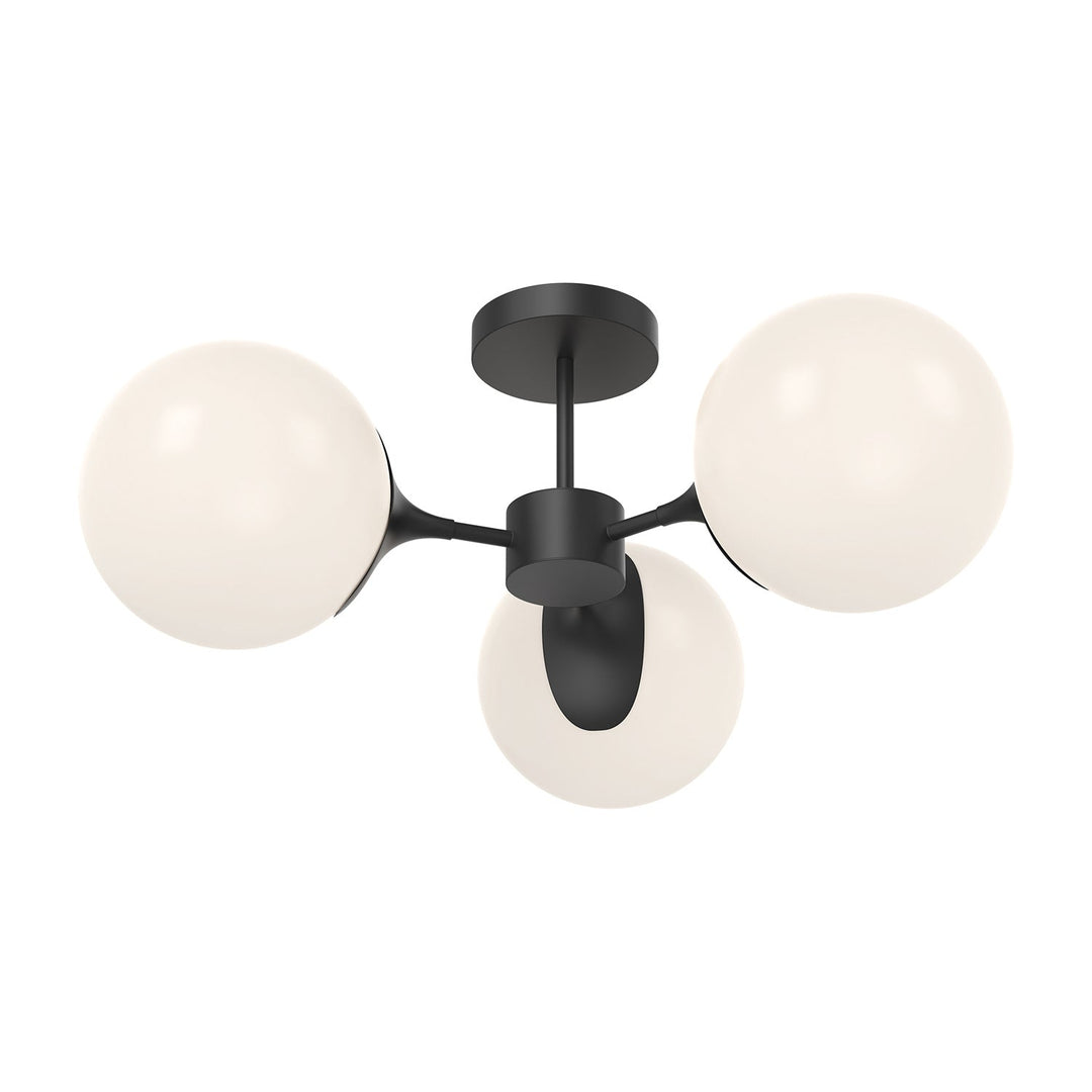 Alora Canada - SF505326MBOP - Three Light Semi-Flush Mount - Nouveau - Matte Black/Opal Matte Glass