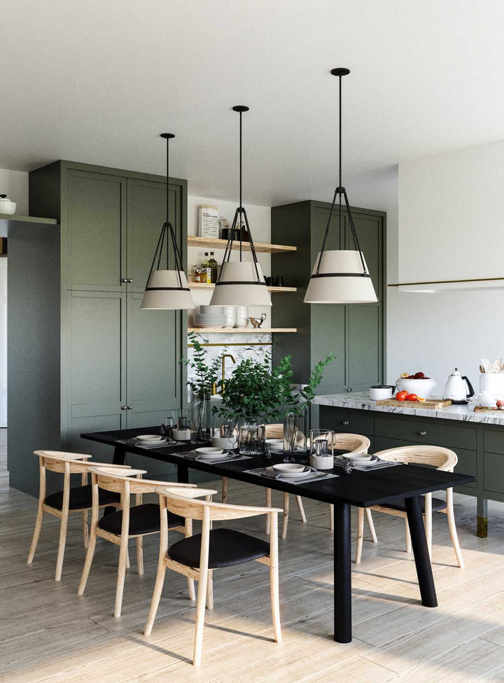 Alora Canada - PD546719MBWL - One Light Pendant - Oliver - Matte Black/White Linen