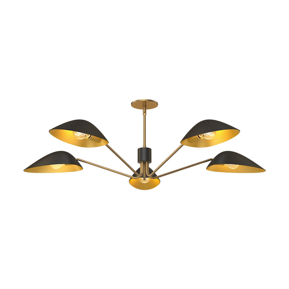 Alora Canada - PD550545MBAG - Five Light Pendant - Oscar - Aged Gold/Matte Black