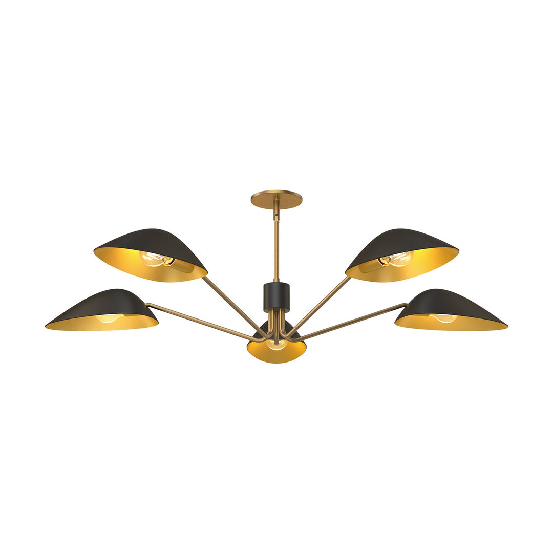 Alora Canada - PD550545MBAG - Five Light Pendant - Oscar - Aged Gold/Matte Black