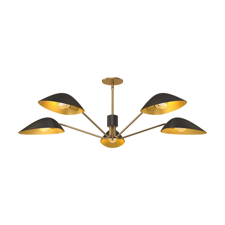 Alora Canada - PD550545MBAG - Five Light Pendant - Oscar - Aged Gold/Matte Black