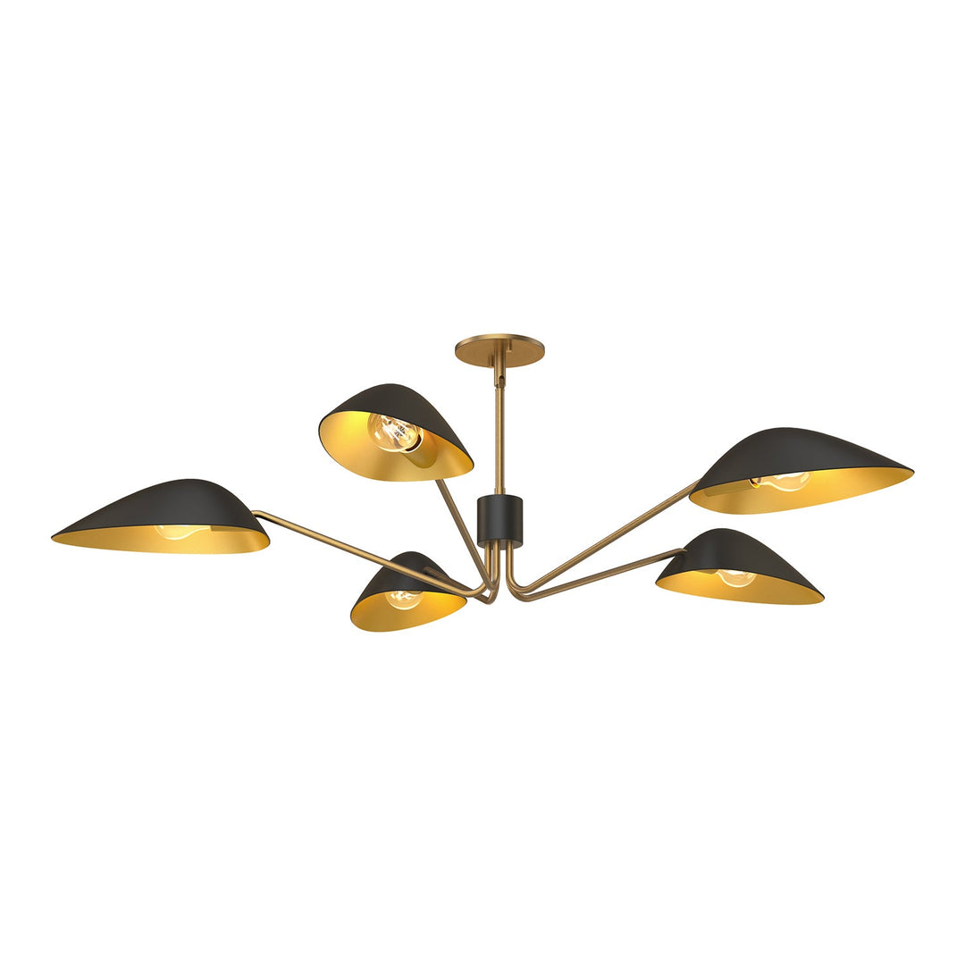 Alora Canada - PD550545MBAG - Five Light Pendant - Oscar - Aged Gold/Matte Black