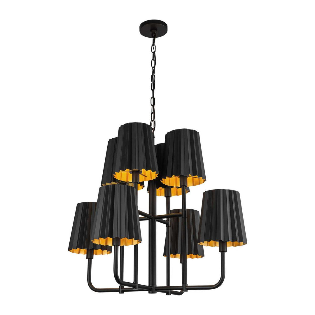 Alora Canada - CH528830MB - Eight Light Chandelier - Plisse - Matte Black
