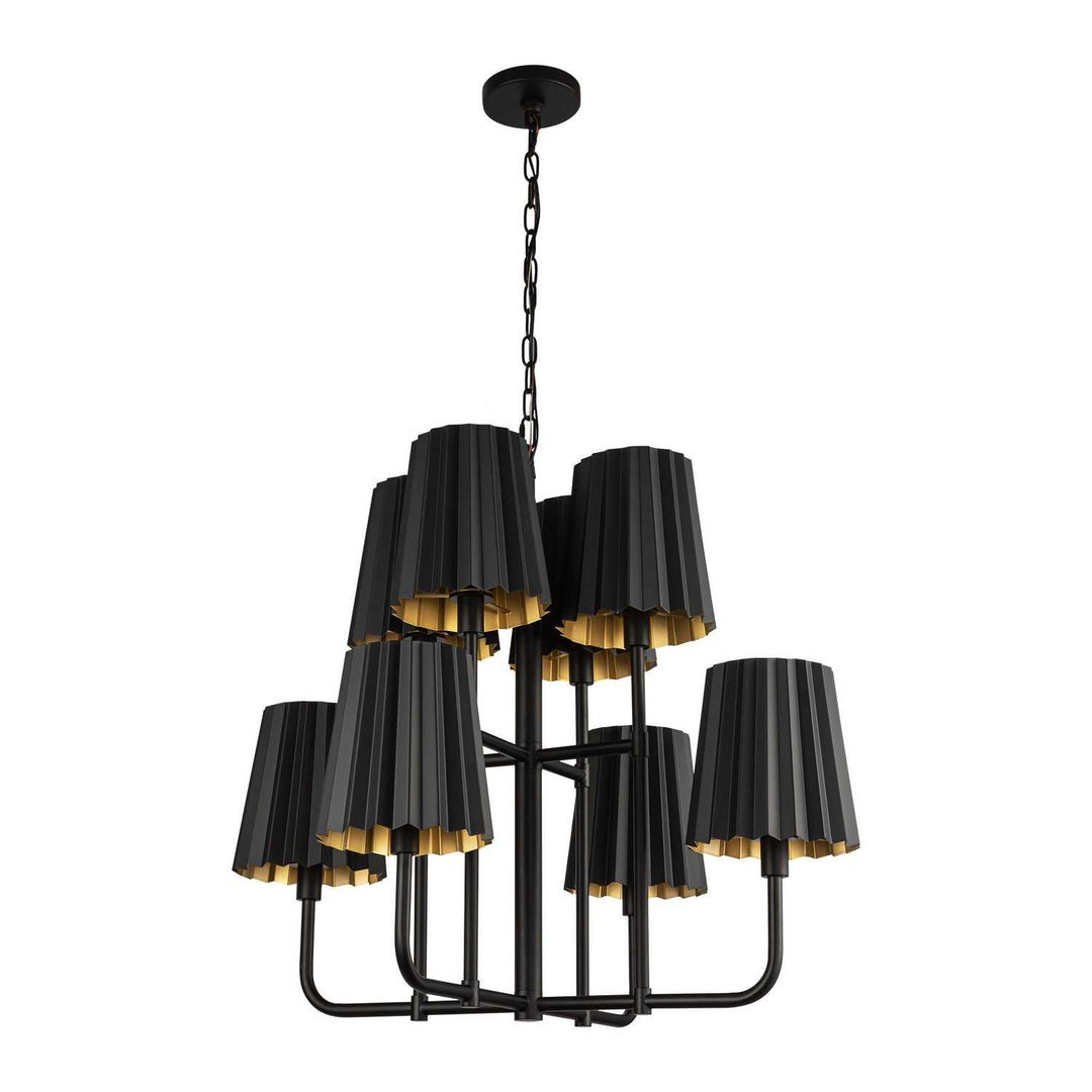 Alora Canada - CH528830MB - Eight Light Chandelier - Plisse - Matte Black