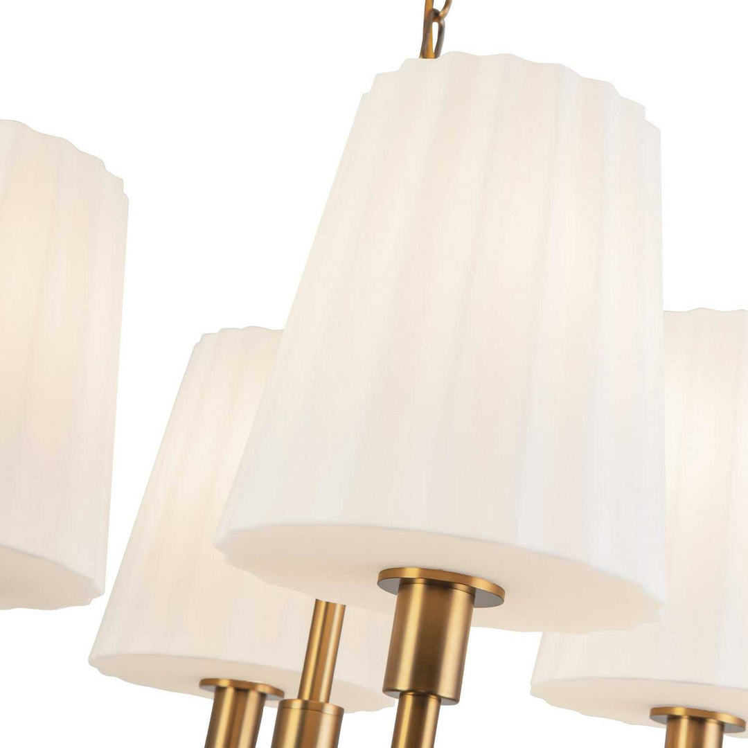 Alora Canada - CH628423AGOP - Four Light Chandelier - Plisse - Aged Gold/Opal Matte Glass