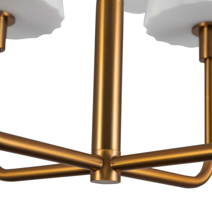 Alora Canada - CH628423AGOP - Four Light Chandelier - Plisse - Aged Gold/Opal Matte Glass