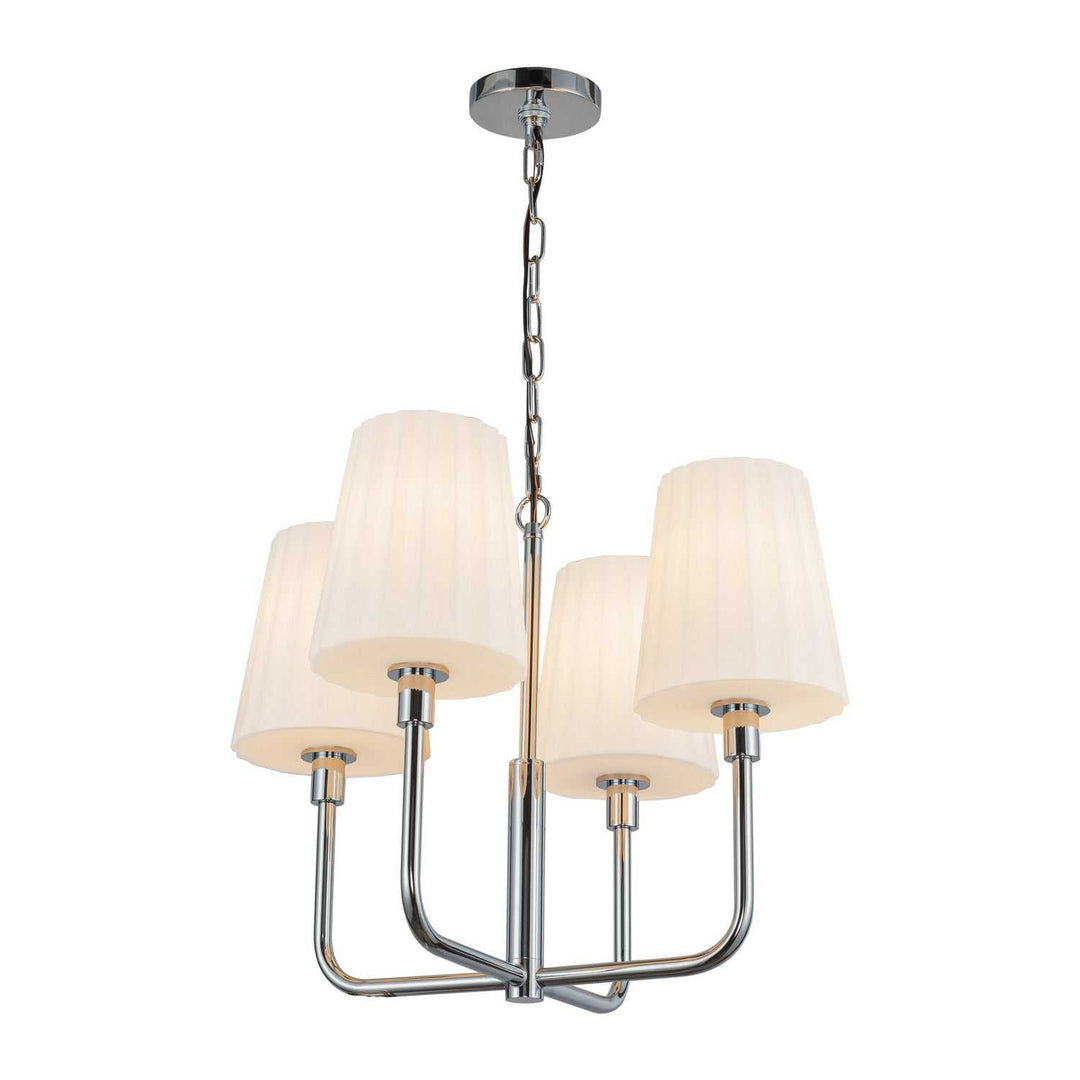 Alora Canada - CH628423CHOP - Four Light Chandelier - Plisse - Chrome/Opal Matte Glass