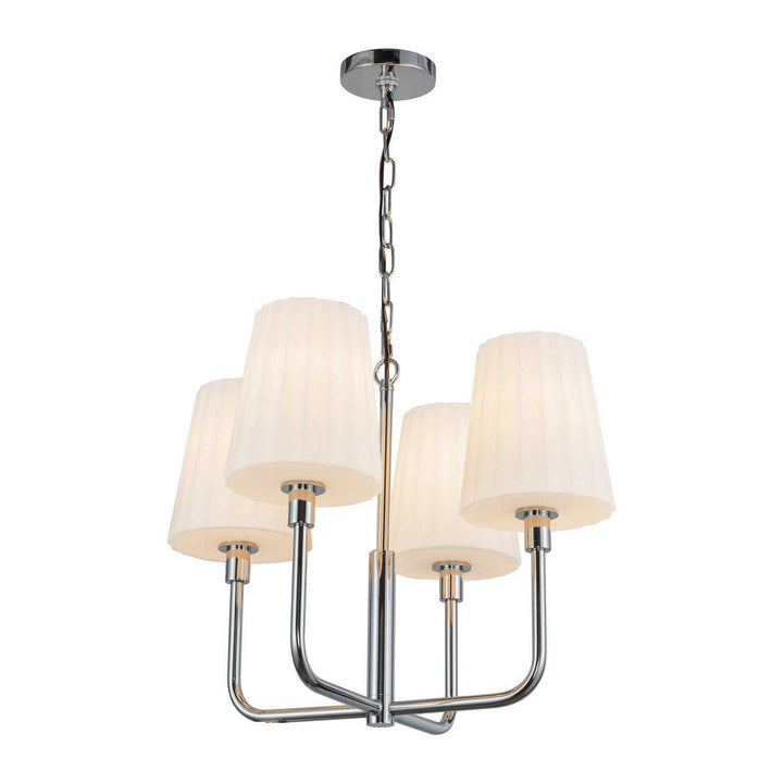 Alora Canada - CH628423CHOP - Four Light Chandelier - Plisse - Chrome/Opal Matte Glass