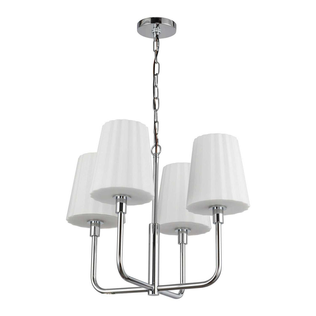 Alora Canada - CH628423CHOP - Four Light Chandelier - Plisse - Chrome/Opal Matte Glass