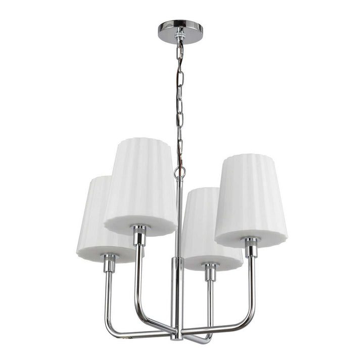 Alora Canada - CH628423CHOP - Four Light Chandelier - Plisse - Chrome/Opal Matte Glass