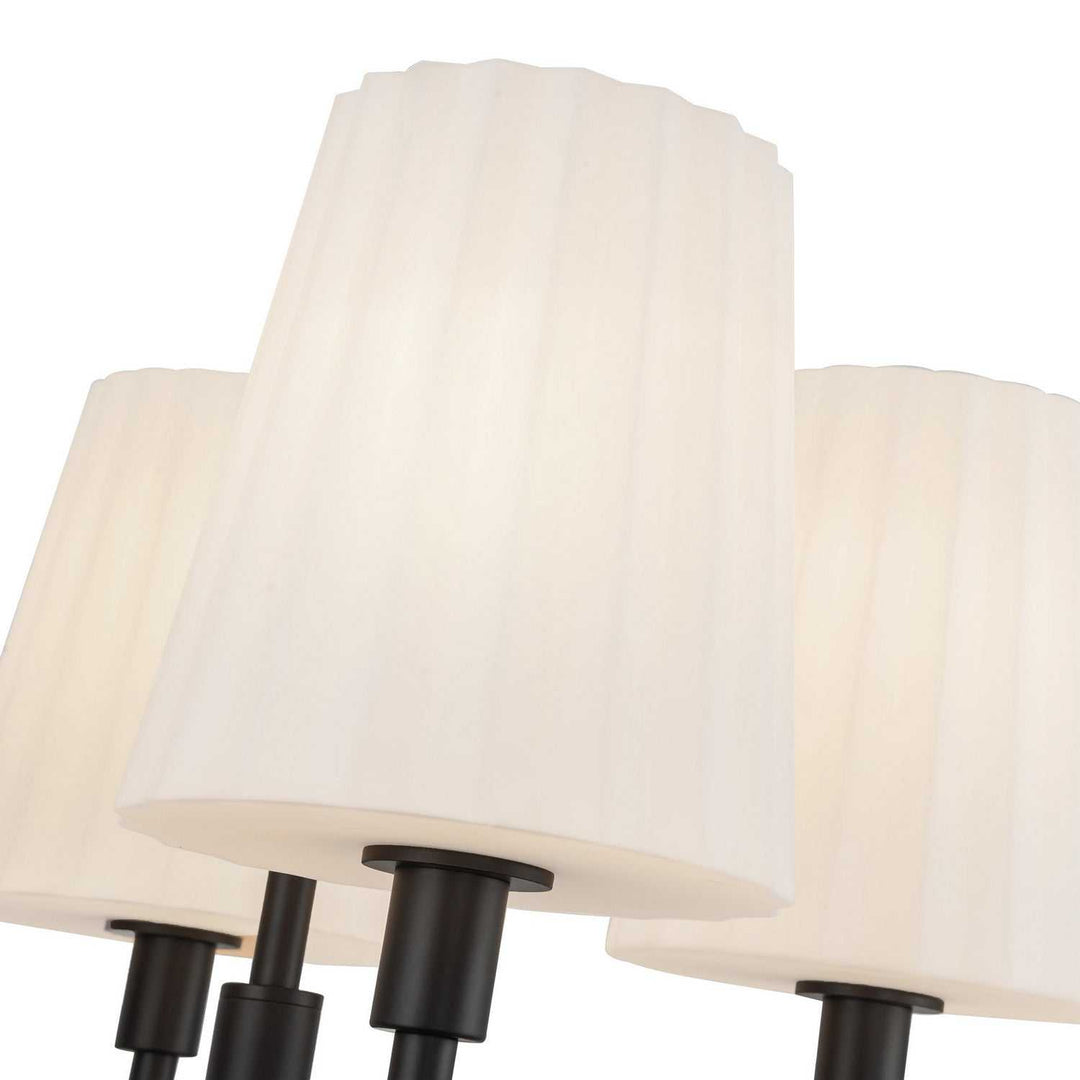 Alora Canada - CH628423MBOP - Four Light Chandelier - Plisse - Matte Black/Opal Matte Glass