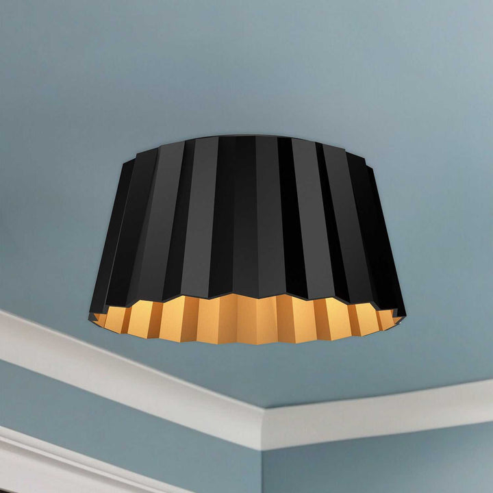 Alora Canada - FM528514MB - Two Light Flush Mount - Plisse - Matte Black