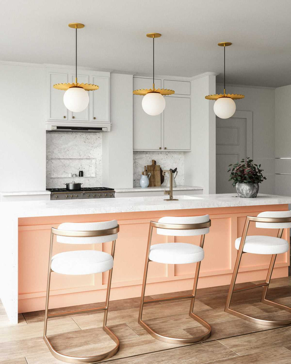 Alora Canada - PD501214BGOP - One Light Pendant - Plume - Brushed Gold/Opal Matte Glass