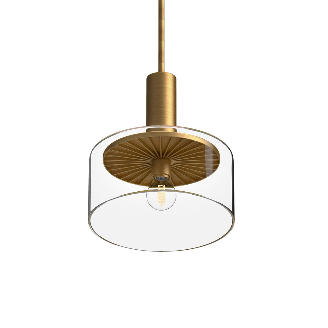 Alora Canada - PD535010AGCL - One Light Pendant - Royale - Aged Gold/Clear Glass