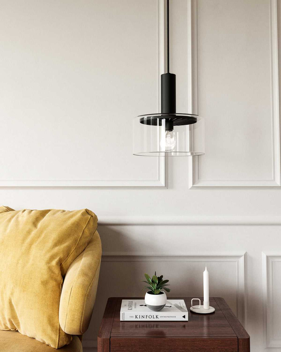 Alora Canada - PD535010MBCL - One Light Pendant - Royale - Clear Glass/Matte Black