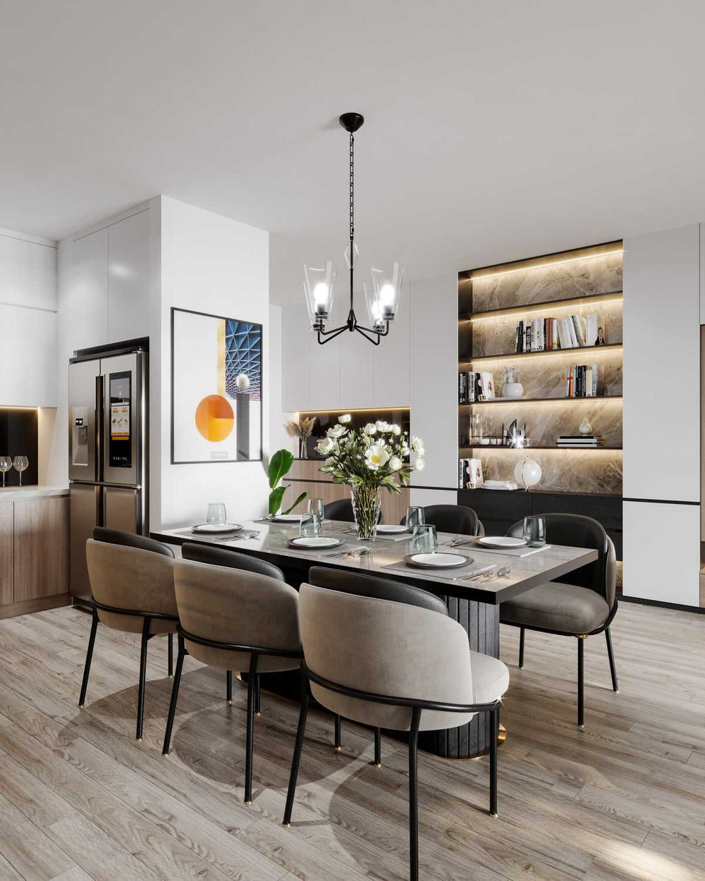 Alora Canada - CH570423MBCL - Four Light Chandelier - Salem - Clear Glass/Matte Black