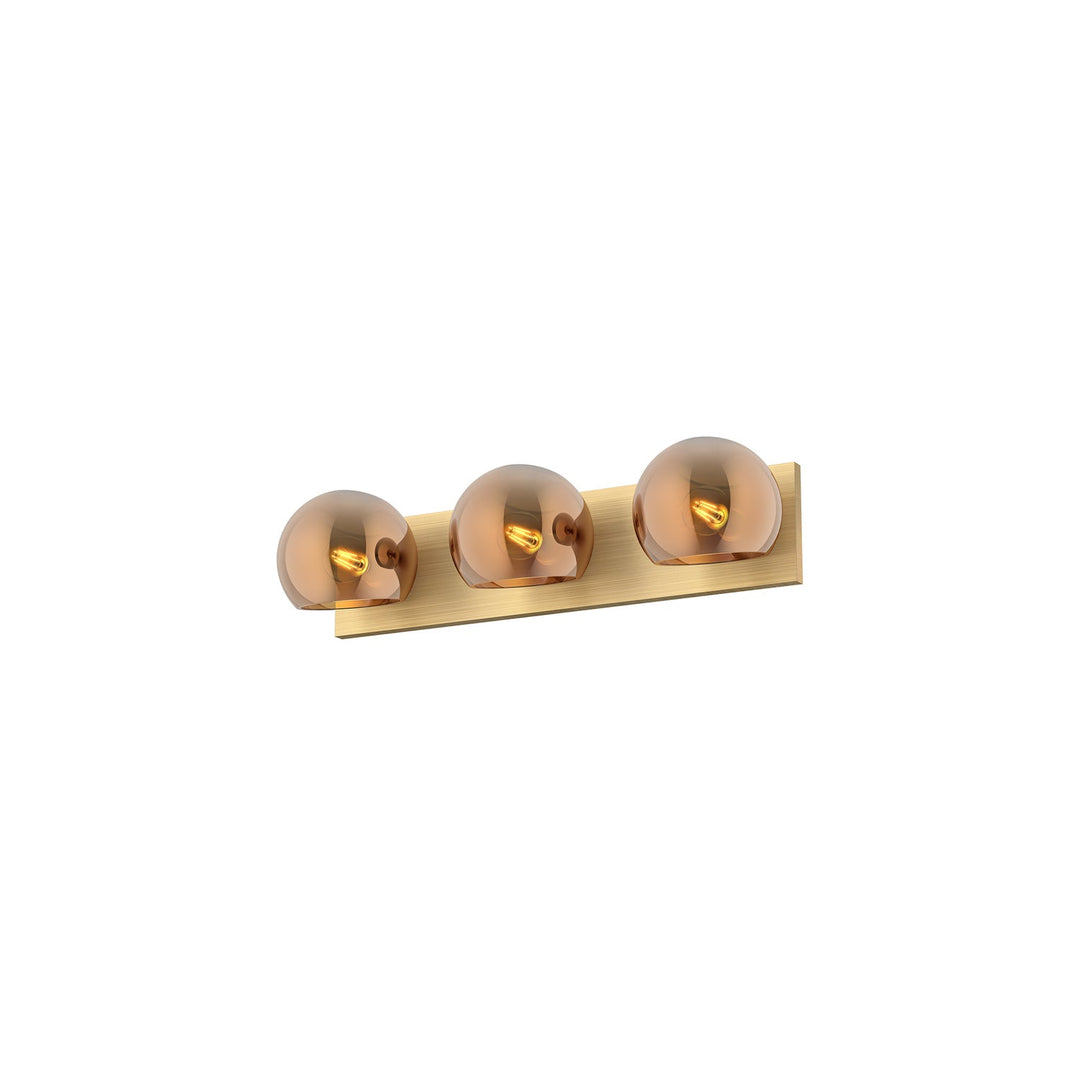 Alora Canada - VL548322BGCP - Three Light Bathroom Fixtures - Willow - Brushed Gold/Copper Glass
