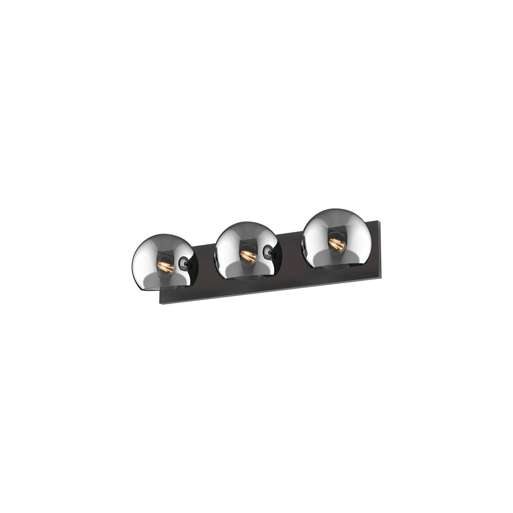 Alora Canada - VL548322MBSM - Three Light Bathroom Fixtures - Willow - Matte Black/Smoked Solid Glass