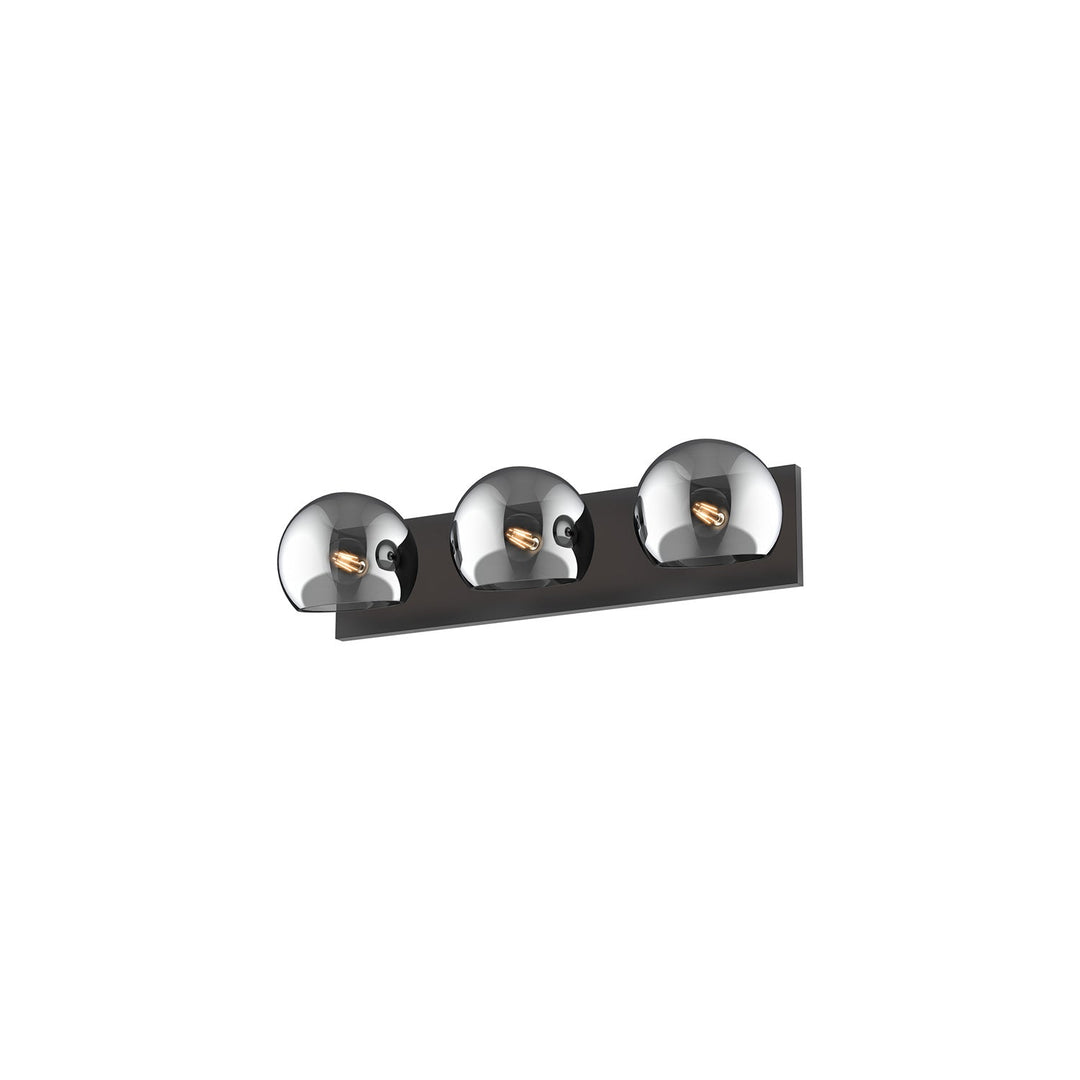 Alora Canada - VL548322MBSM - Three Light Bathroom Fixtures - Willow - Matte Black/Smoked Solid Glass