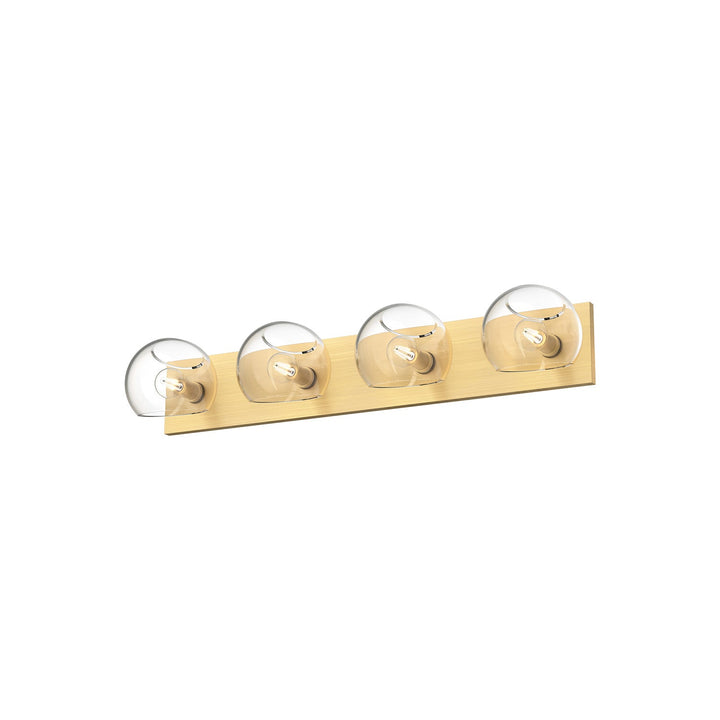 Alora Canada - VL548431BGCL - Four Light Bathroom Fixtures - Willow - Brushed Gold/Clear Glass